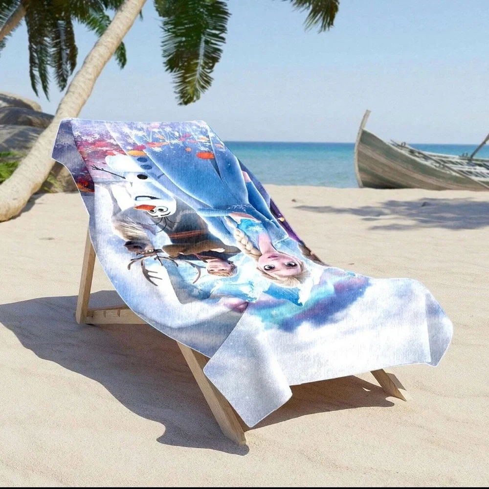 Disney Frozen Beach Towel - Blue, White, Purple